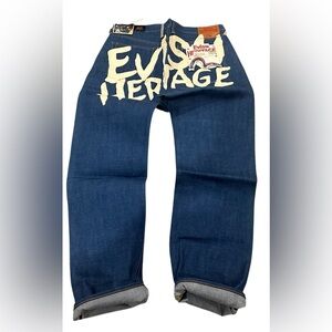 Vtg Heritage seldvage Evisu denim‎ with Evisu heritage painted in back38/40/42